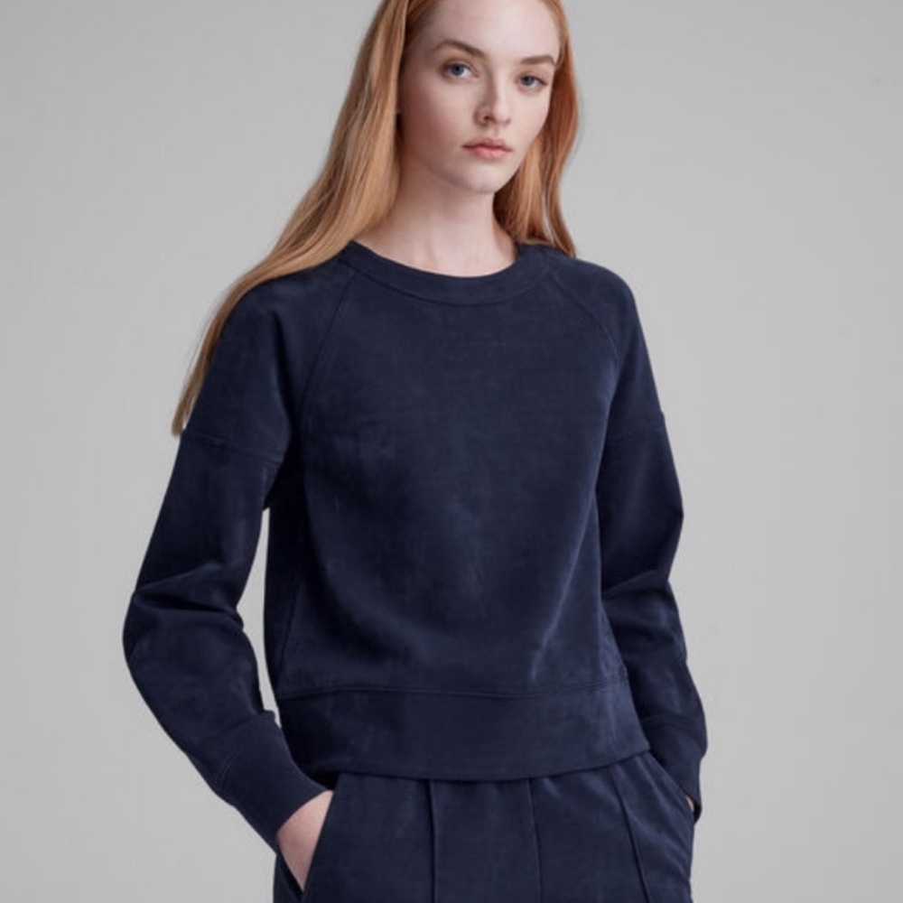 Club Monaco Navy Blue Crew Neck Sweatshirt